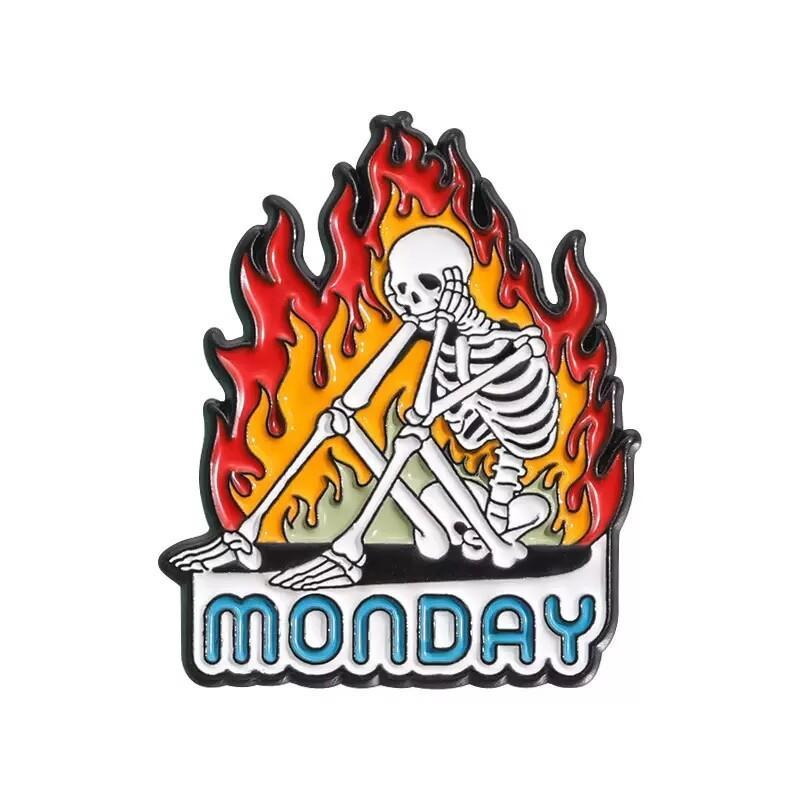 Halloween Retro Punk Skull Cross Ghost Collection Enamel Pin Punk Goth Grim Reaper Skeleton Alloy Brooches Jewelry Badge