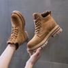Cattle velvet thick-soled Martin boots women's spring new soft-soled retro casual fashion short boots frosted tooling boots