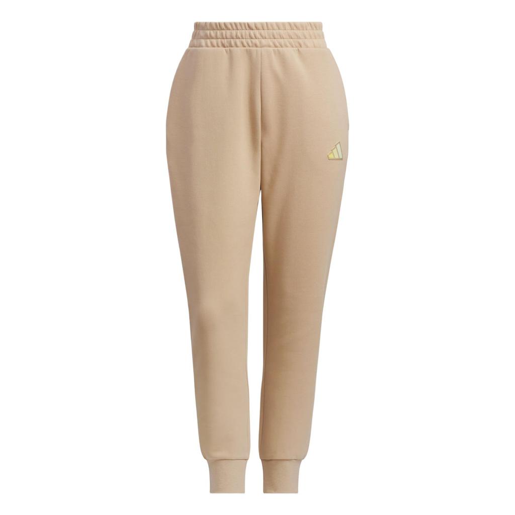 Adidas Logo Comfortable Tapered Sports Nine-Point Casual Pants Women Pants Warm-Sand JL9289