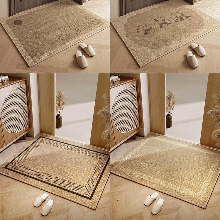 Linen Entry Mat Light Luxury Woven Carpet Wabi-Sabi Entry Mat Japanese Door Non-slip Entry Mat