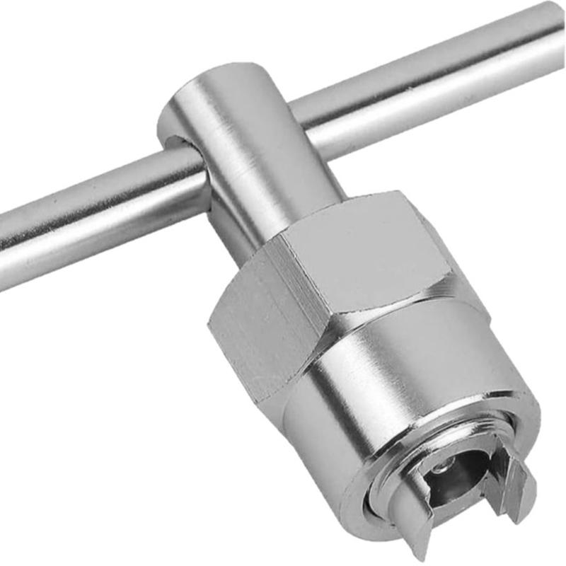 Faucet Cartridge Puller Removal Tool with Crossbar Grip for Manual Turning, Metal Body, Two-Prong, 104421 for Bathroom Service and Repair Tasks