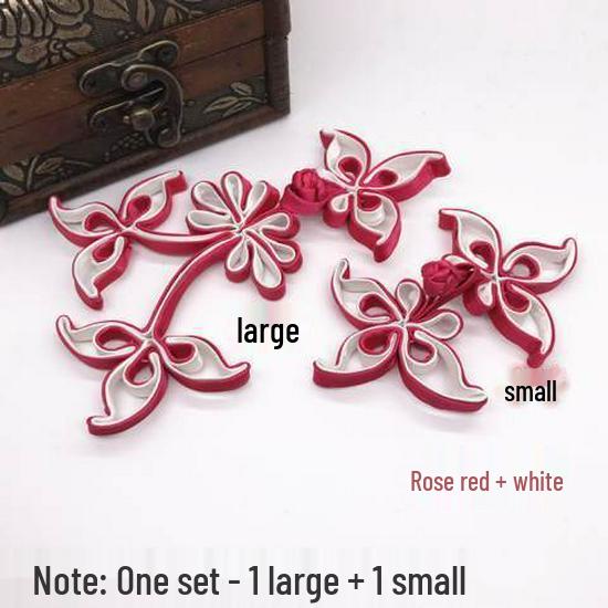 Ręcznie robione guziki Żabki 3D: Retro Kwiatowy Cheongsam Garnitur Tang Dekoracja