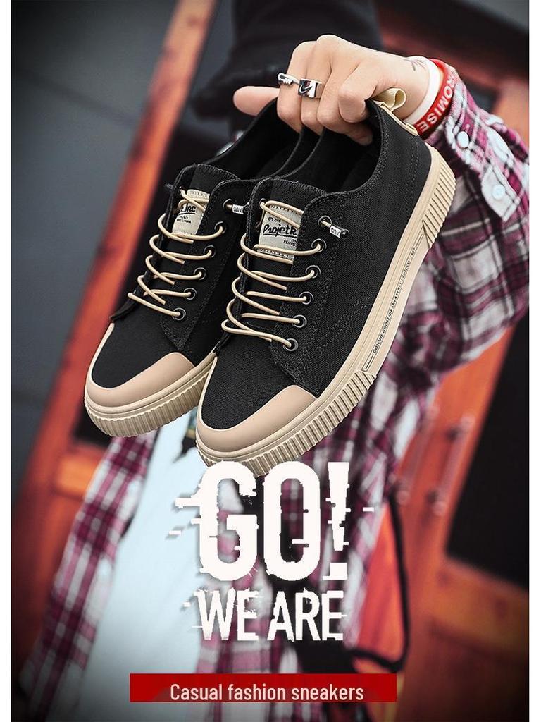 Men's 2024 Spring Breathable Canvas Casual Shoes: Trendy, Versatile Board Shoes