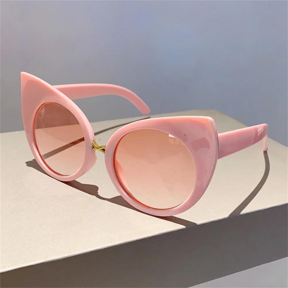 

Retro Trend Large Frame Cat Eye Sunglasses UV Protection Party Stylish Wear Full Rim Gradient Color Lenses Eyewear gafas de sol for Women
