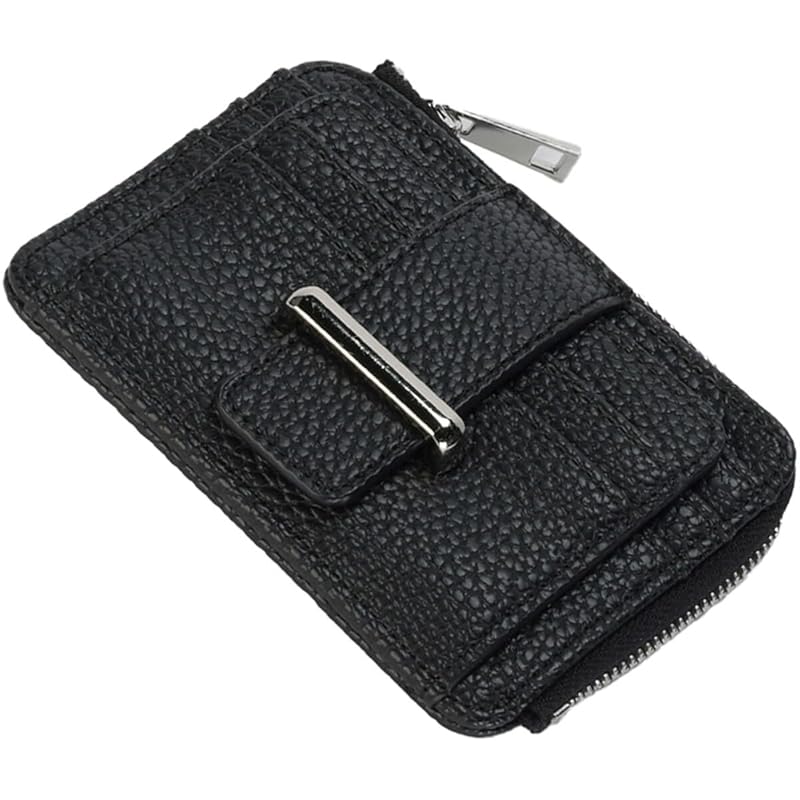 

[Alto Rose] black fragment case With coin purse IC card card case ladies bill bifold synthetic leather simple pass case Beautiful adult cute compact