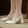 Baotou sandals female summer 2025 new thick heel fairy wind gentle Mary Jane high heel single shoes bridesmaid shoes