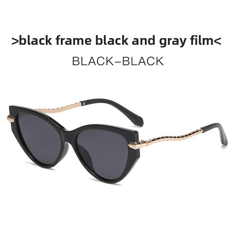Cat Eye Sunglasses For Women With Uv400 Protection Stylish And Elegant For Outdoor Travel BlackFrameBlackGray
