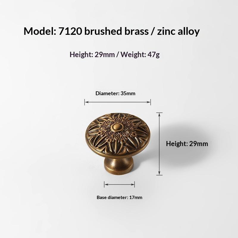 1 stk Køkkenmøbelhåndtag Vintage Stil Messinghåndtag Bronze Enkelt Hul Lille Knop Til Garderobedøre Skuffer Og Skabe
