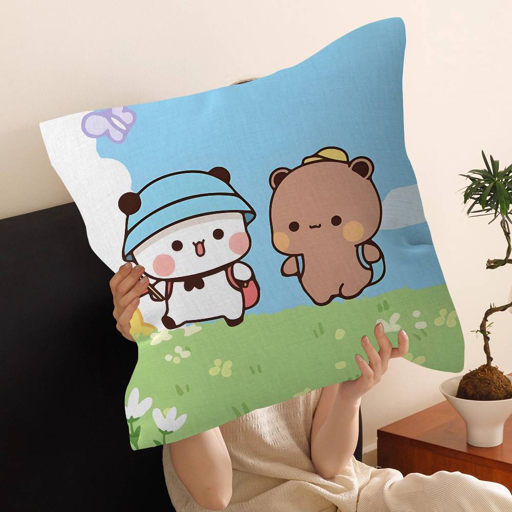 Bear Cartoon Kawaii DDudu BBubu Pillow Anime Pillow Sofa Bed Head Pillow Cover Cushion Cover 45x45 cm Fashion