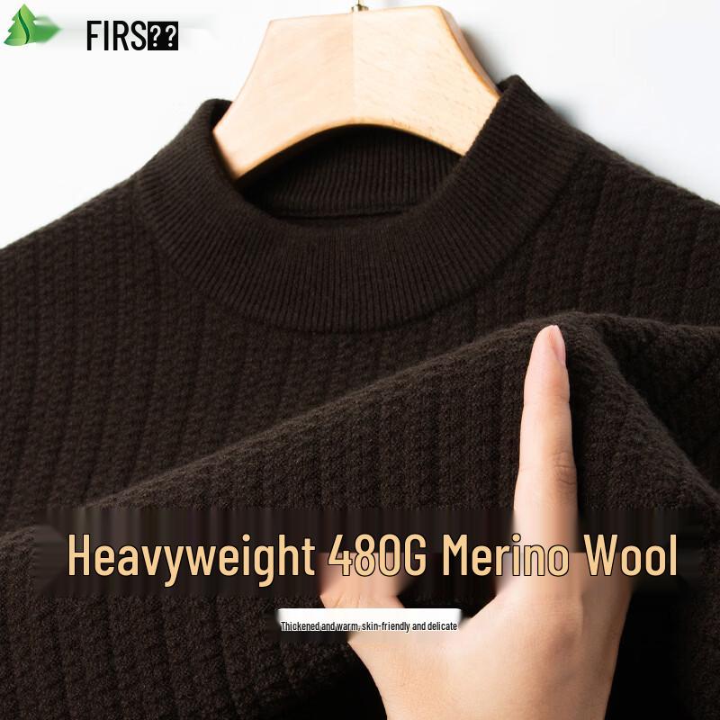 FIRS Men s 480G Heavyweight Lambswool Blend Anti-Pilling Sweater M