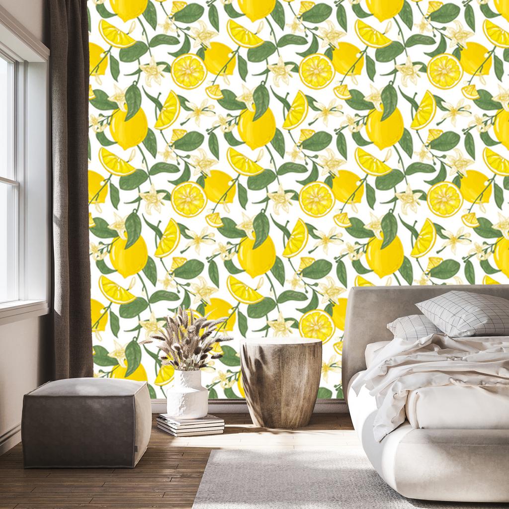 Juicy Lemons Wallpaper for Living Room and Bedroom 50x1000