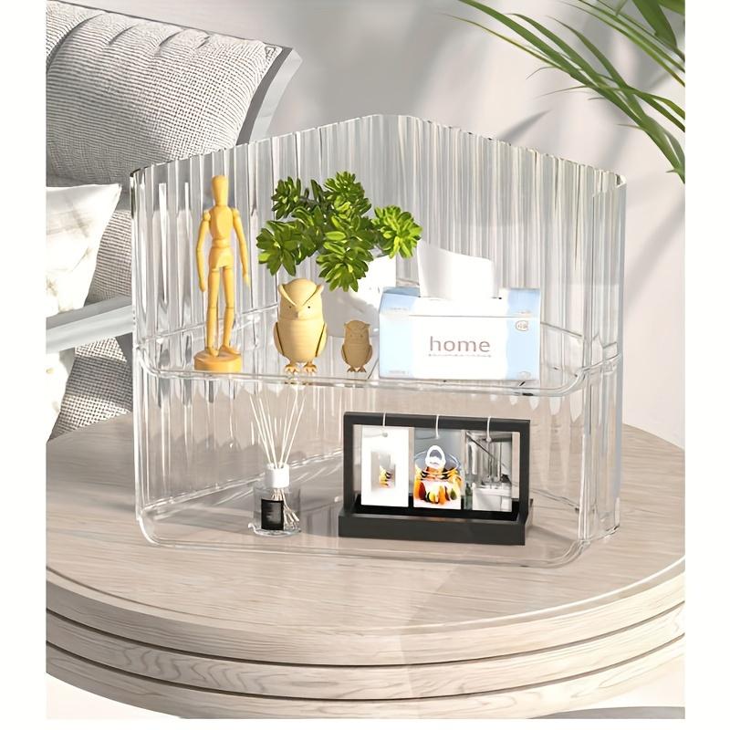 Acrylic Triangle Desktop Bookshelf Organizer Corner Transparent Cosmetic Shelves Stackable Student Desk Office,corner Storage