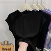 Stylish Women's Short-Sleeve Batwing T-Shirt - Summer Chic, Round Neck, Loose Fit, Slimming Thin Top.