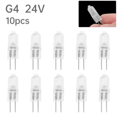 10 Stück G4 Glühbirnen 24V 20W 35W Matt Dimmbar Lange Lebensdauer für Schrank Kronleuchter Schienenbeleuchtung