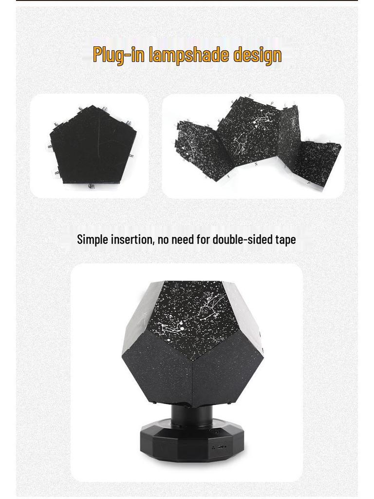 Four Seasons Rotating Starry Sky Projector Lamp - Romantic Constellation Night Light