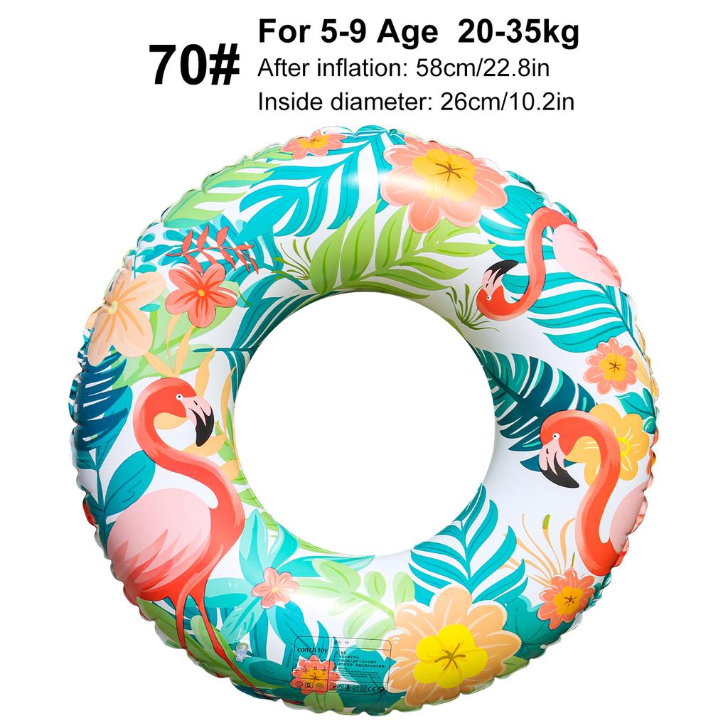 1PC Inflatable Flamingo Pool Ring Tropical Swim Tube Floral Beach Float Raft Adult Summer Water