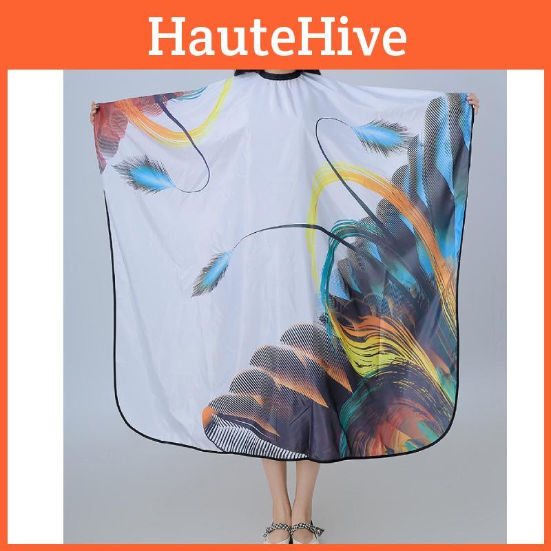 Print Hairdressing Feather Cape For Adult With Antistain Oilresistant Technology