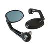 PAIR of High-Quality CNC Machined Aluminum Motorcycle Handlebar End Mirrors with Blue Tinted Glass