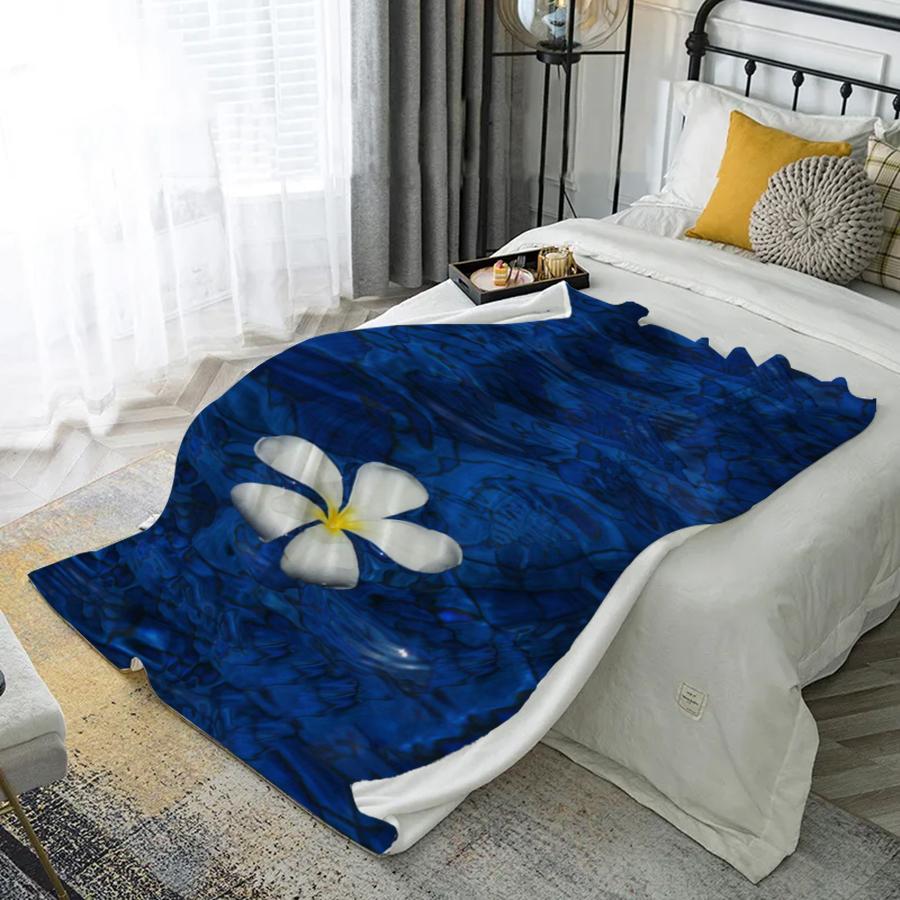 Floral Blue Blanket Microfiber Flannel Cover Blanket Bedroom Living Room Sofa Soft And Comfortable Home Decoration