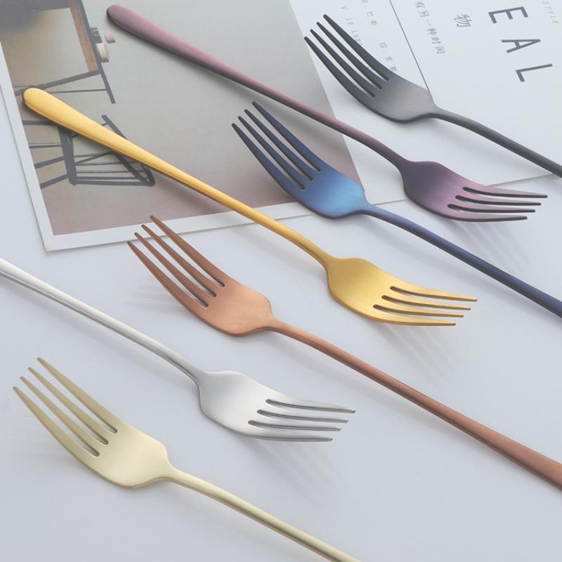 Exquisite 304 Stainless Steel Fork Practical Korean Steak Fork Cake Fruit Dessert Fork Kitchen Tableware Party