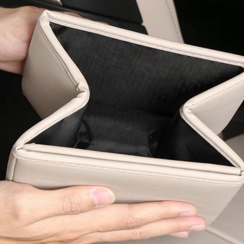Car Storage Bin Waterproof Car Trash Can Multifunctional Faux Leather Automotive Caddy Organizer Car Interior Accessories For