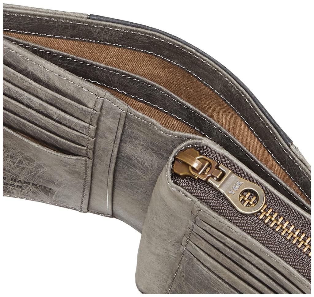 Hamnett Domestic Tanned Leather Hand Scratch Pattern Middle Bill Compartment Gray [Catherine London] SCRUB" (vegetable Tanned) 490-50601