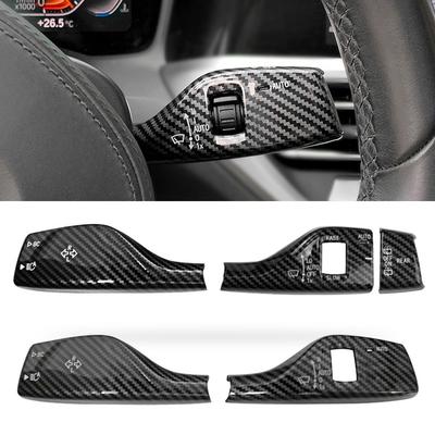 2Pcs/Set Car Steering Wheel Headlight Switch Control Cover Wiper Switch Trim for BMW 1 2 3 4 5 7 Series X1 X3 X4 X5 X6 X76 GT Z4