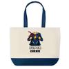 Tote bag - PLANETEE - Super Chérie - fond bleu - coton 40x45 cm - grand format
