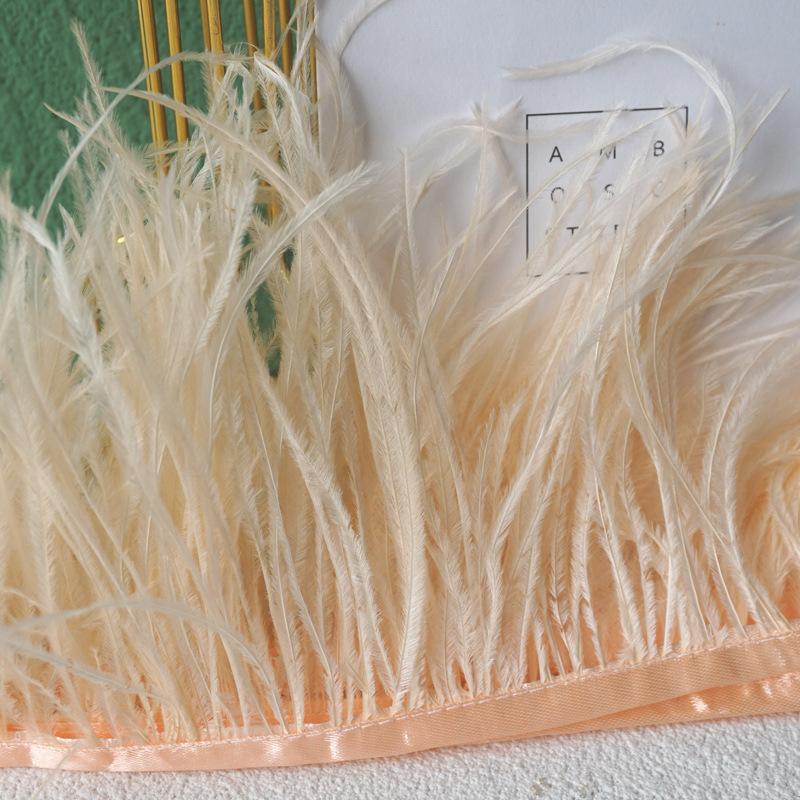 Feather Cloth Strip 10-15Cm Ostrich Hair Cloth Edge Dress Latin Dance Dress Skirt Decoration Clothing Accessories Lace