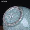 Jingdezhen Antique Official Kiln Ice Cracked Pomegranate Bottle Chinese Home Decoration Blue Glazed Open Piece Ceramic Vase
