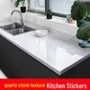 Refurbished Waterproof Self-Adhesive Kitchen Stickers - Oil-Proof Faux Quartz & Marble Texture for Tile, Stovetop, and Countertop.