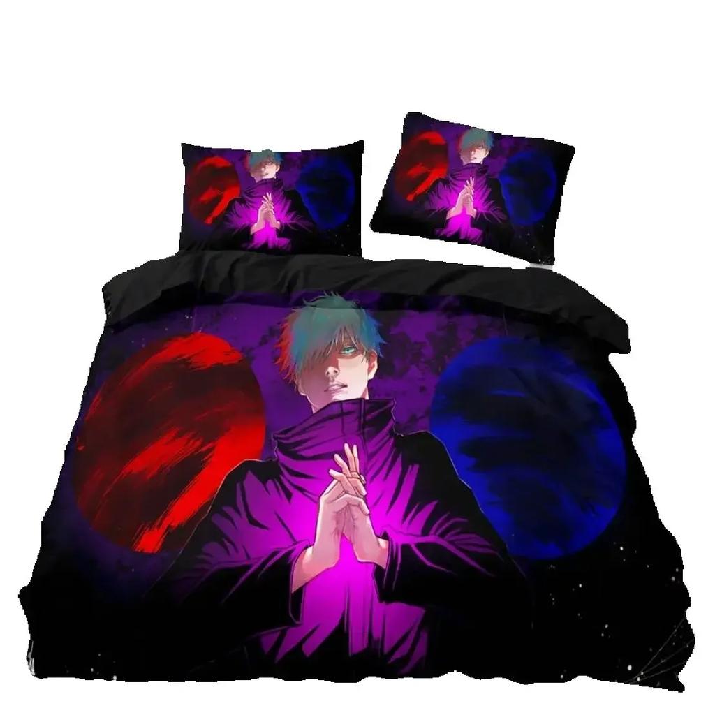 Japan Famous Anime Duvet Cover Sets,Jujutsu Kaisen Bedding Set,Satoru Gojo Quilt Cover and Pillowcases Single/Double/Queen/King