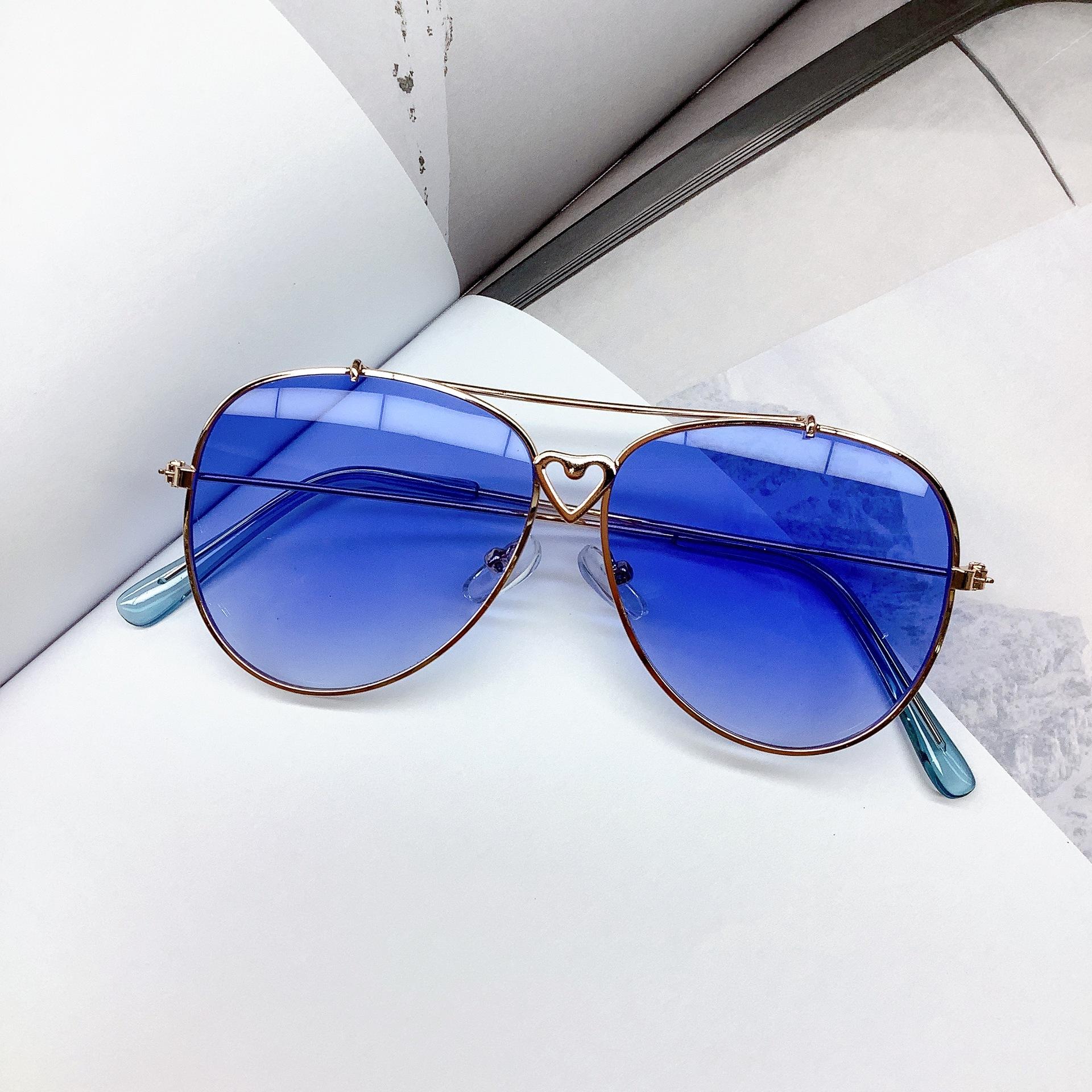 

Ретро мода металлические детские солнцезащитные очки дорожные вогнутые очки детские трендовые солнцезащитные очки с козырьком океан синий