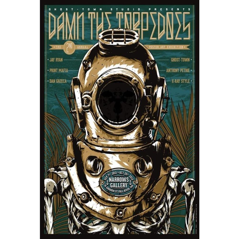 Vintage Tin Sign Diver Submarine Nautical Metal Poster Wall Art Decor For Home Bar Office