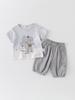 Baby Jungen Cartoon Elefant T-Shirt & Shorts Baumwoll Set, Leicht & Lässig