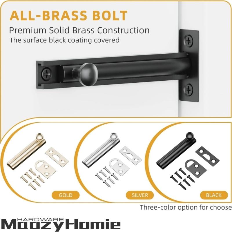 Barn Door Security Locks Replacement Sliding Lock Bolt Latches Hasp Bathroom Home Security Latches Easy to Install