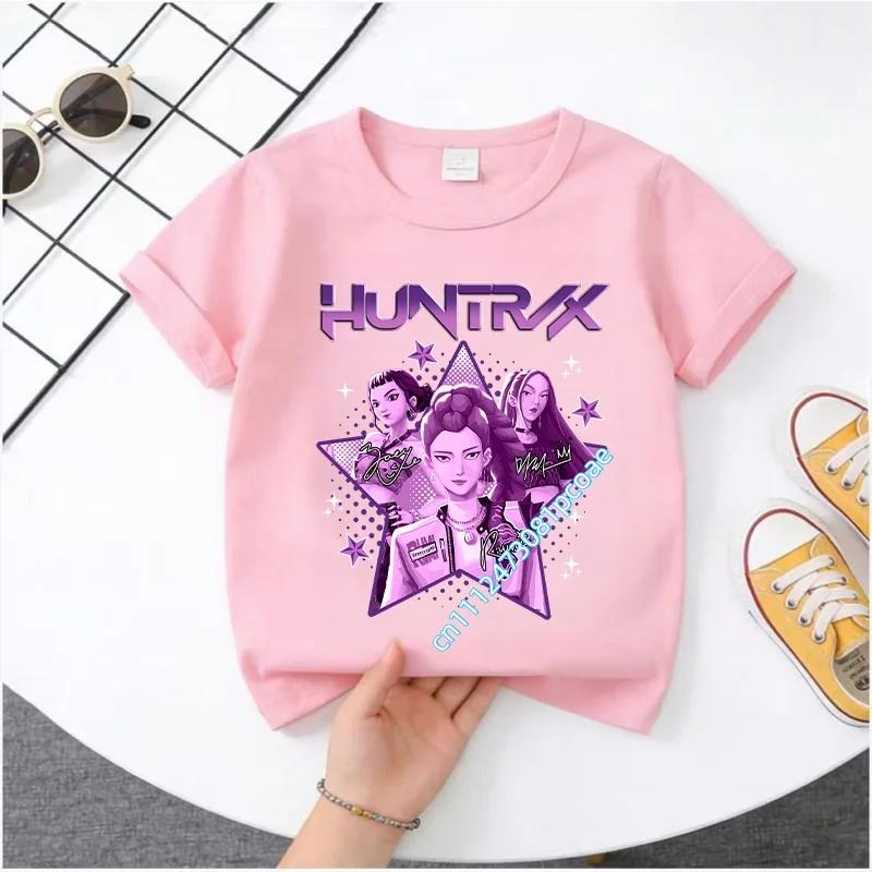 Summer Kpop Demon Hunters Print Graphic Tshirt Kids Clothes 2026 Movie T Shirt Girls Boys Short Sleeve Tops Comfortable T-shirt