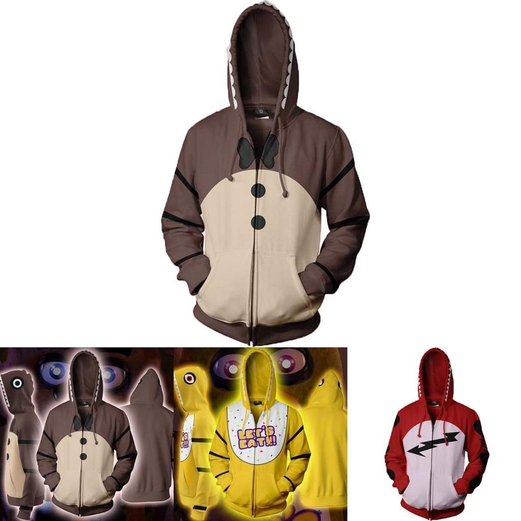 Prémiová mikina s kapucí Five Nights At Freddy's Fnaf Cosplay kostým s živým vzorem