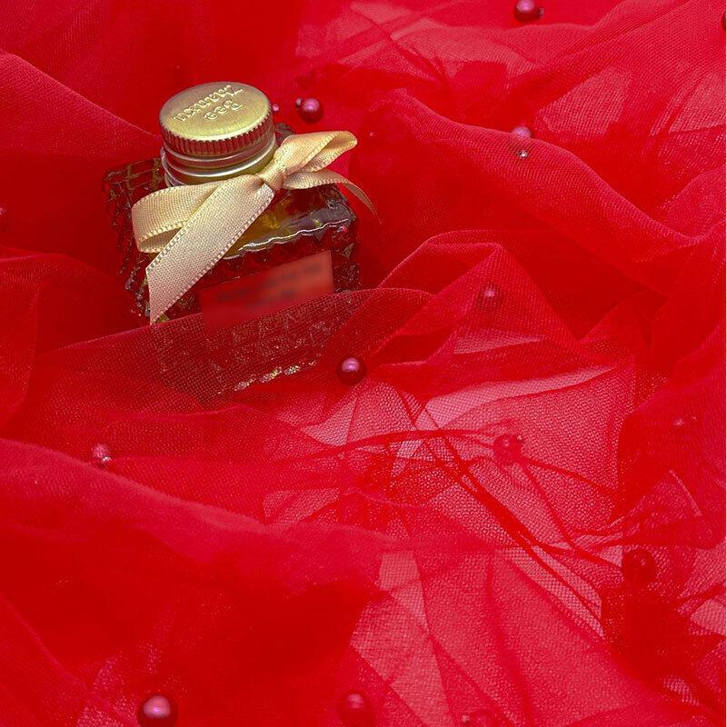 150cm Pearl Mesh Soft Tulle Mesh Fabric for Wedding Dress Party Material DIY Sewing Craft Dress Supplies Dining Table Decoration