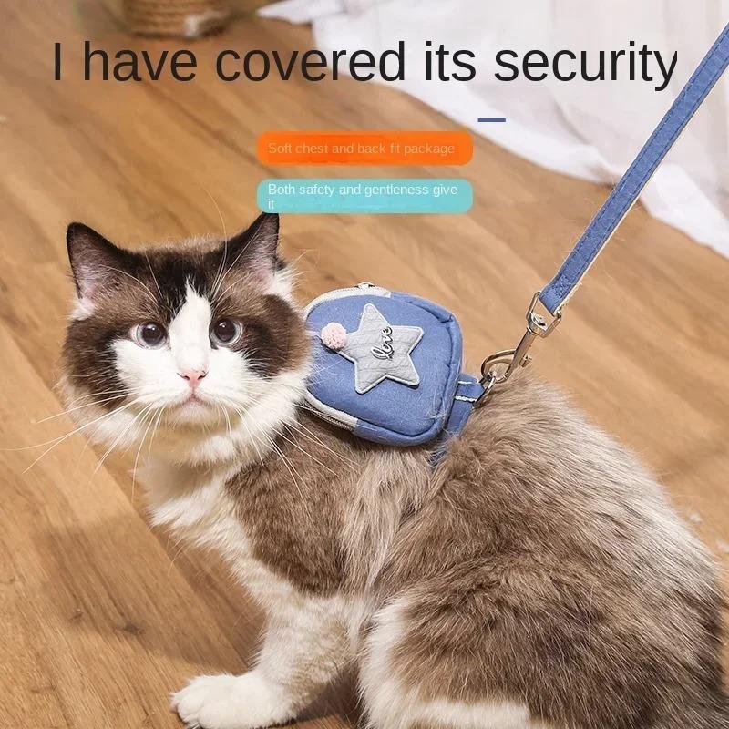 Szelki dla psa Bezszelestne Szelki Smycz Koty Zestaw Obroża Akcesoria dla zwierząt Podwójny Pasek dla Psów Choker Mały Garnitur Akcesoria Obroże Zwierzę