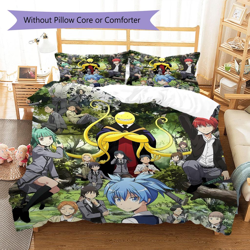 Alien Teacher Pattern Bedding Quilt Set Quilt Cover Pillowcase Home Decoration Birthday Gift (1 * Duvet Cover + 2 * Pillowcase, Without Core)