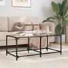Vidaxl Couchtisch mit Glasplatte, 98,5 x 50 x 40 cm, Stahl