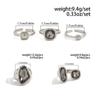 Grey Crystal Crystal Geometric Ring Asymmetrical Silver Zircon Ring Adjustable Jewelry Accessories Square Finger Rings Women