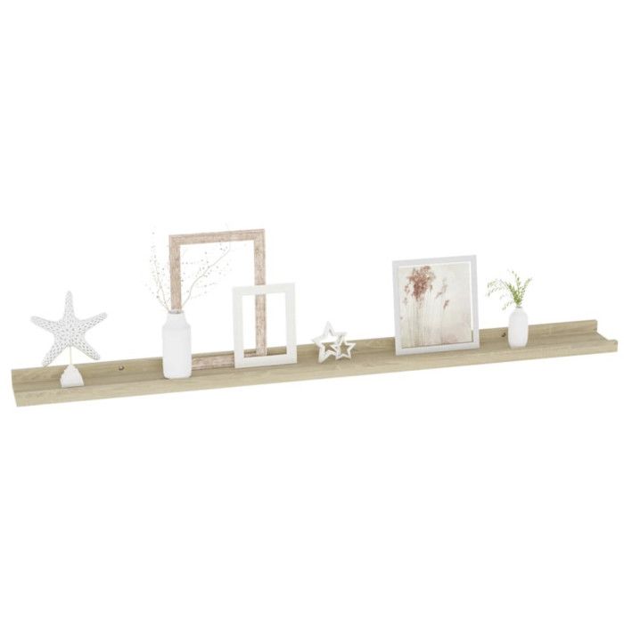 VidaXL Étagères murales 2 pcs Chêne Sonoma 100x9x3 cm