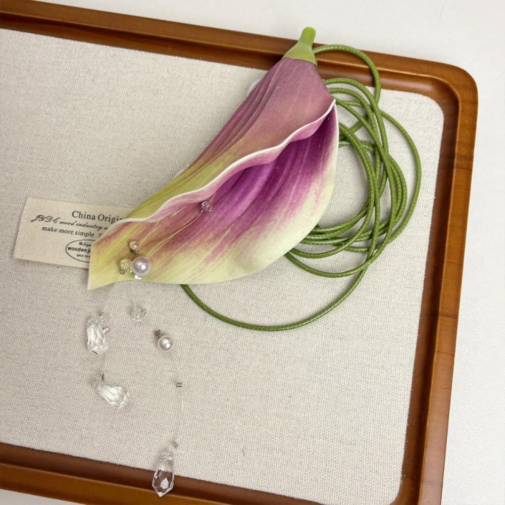 

Sweet Zantedeschia Necklaces Elegant Lace Up Neck Chain Flower Choker Necklace For Women Girls B