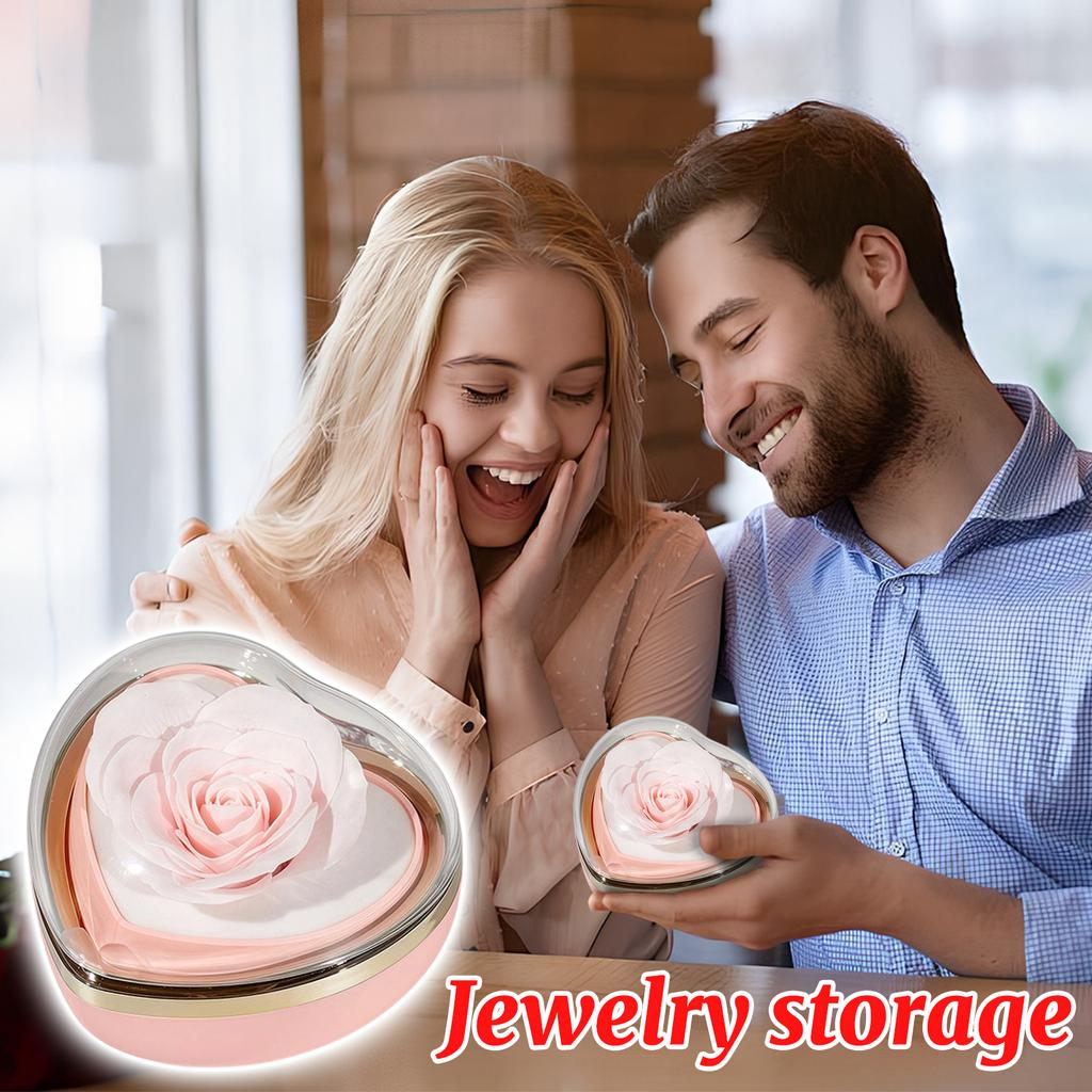 Automatic Flip-up Heart-shaped Rose Gift Box, Ring Pendant Jewelry Box, Necklace Box