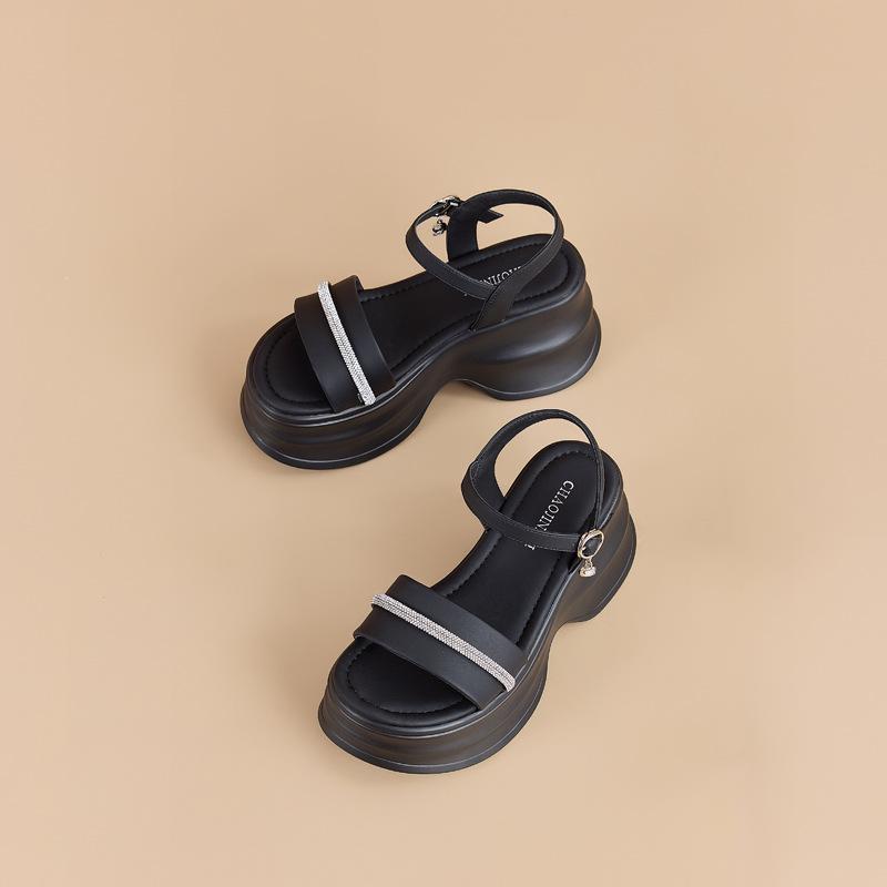 Sports Sandals Women's 2025 Summer New Wedge Heel Fashion Muffin Shoes Thick Sole Height Increase Outer Wear Versatile Beach Shoes