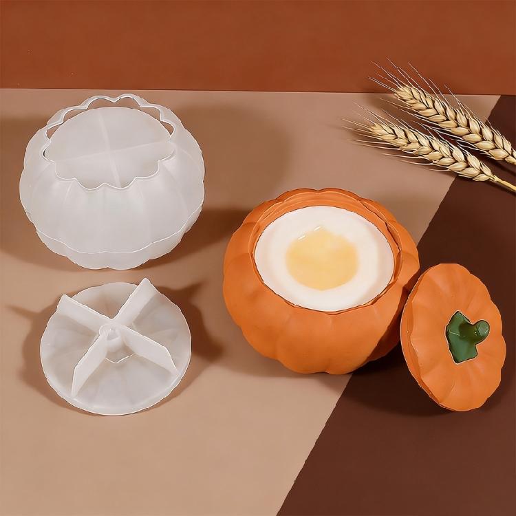 Easy Release Jewelry Organiser Mold Round Shaped Storage Box with Lid Mould Pumpkin Candle Holder Crafting Supplies