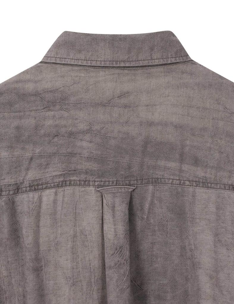 Burkeru Cotton Linen Dyed Long Sleeve Shirt Gray