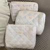 Cosmetic Storage Bag Large Capacity Checkered Makeup Bag Travel Makeup Case Lightweight Toiletry Zipper Storage Pouch for Girl